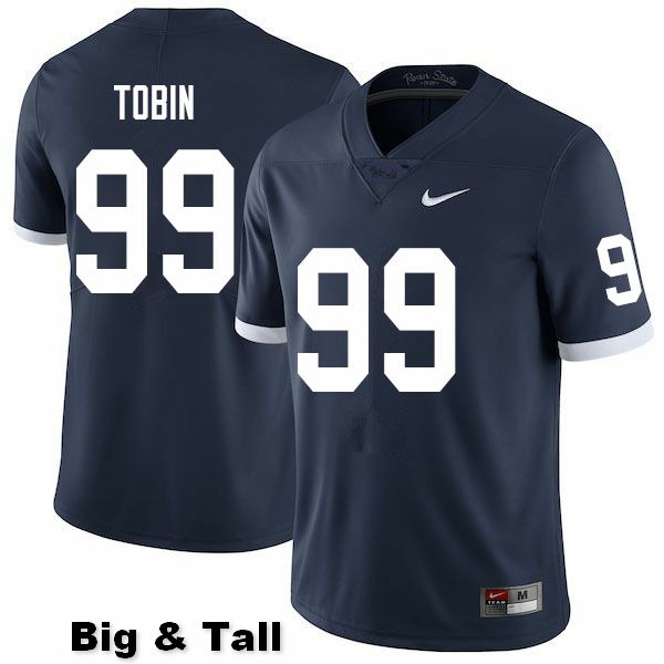 NCAA Nike Men's Penn State Nittany Lions Justin Tobin #99 College Football Authentic Throwback Big & Tall Navy Stitched Jersey NXX1498TV